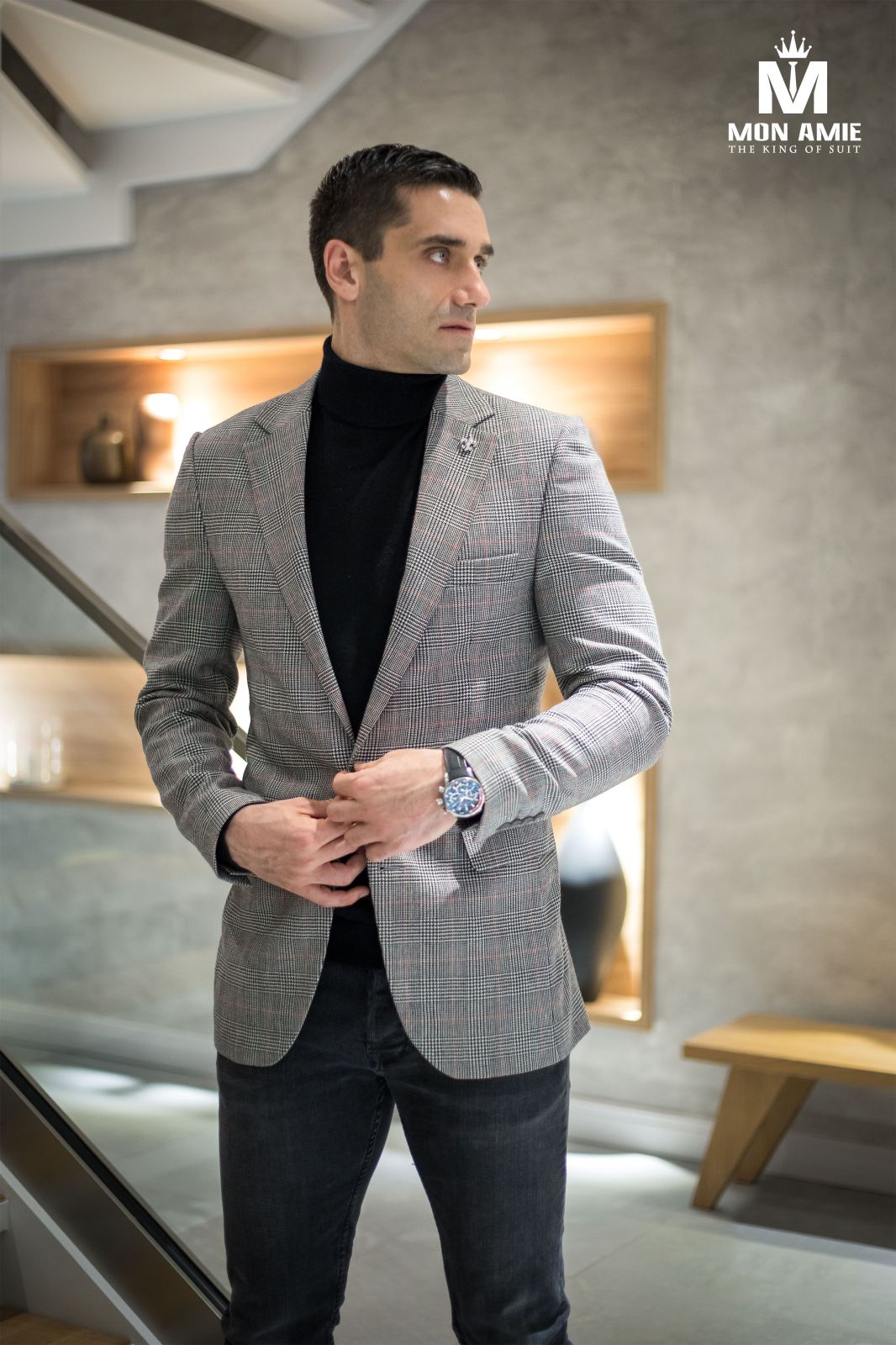 Subtle Plaid Grey Blazer